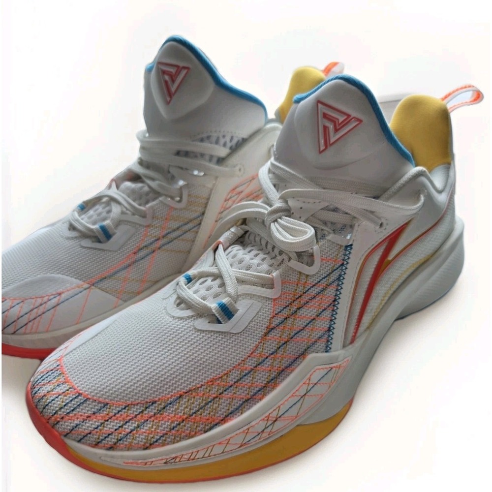 Li-Ning Basketball Shoes White Multi Color Light Foam Plus ABPS063 Mens 11